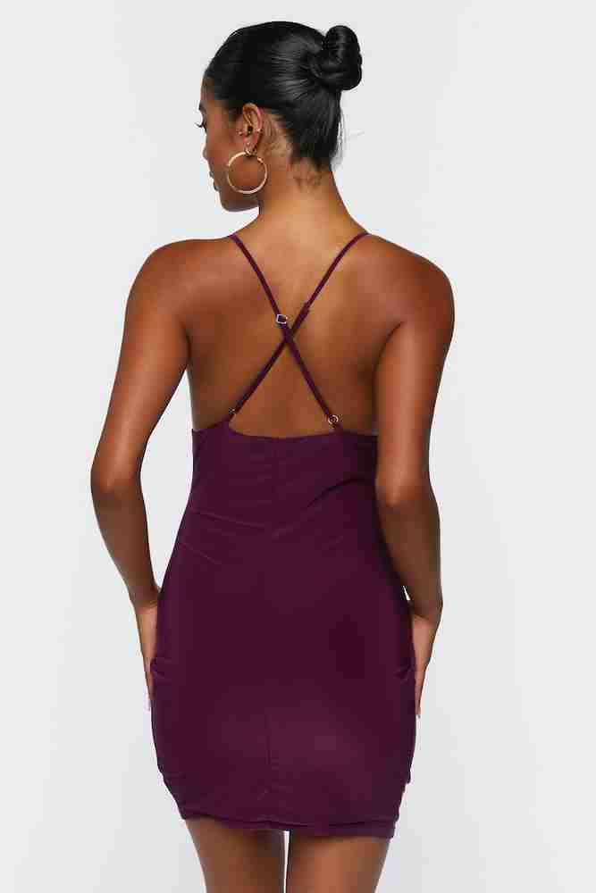 FOREVER 21 Women A line Purple Dress Buy FOREVER 21 Women A line