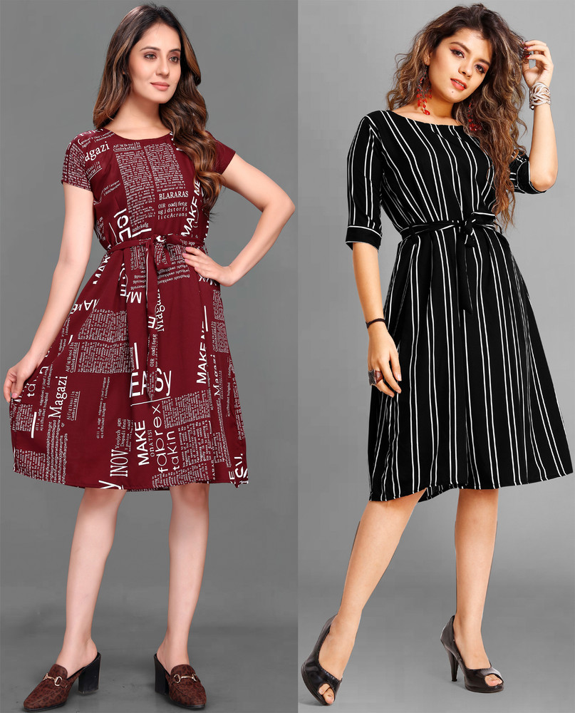 Trambakundi Women A line Multicolor Dress Buy Trambakundi Women