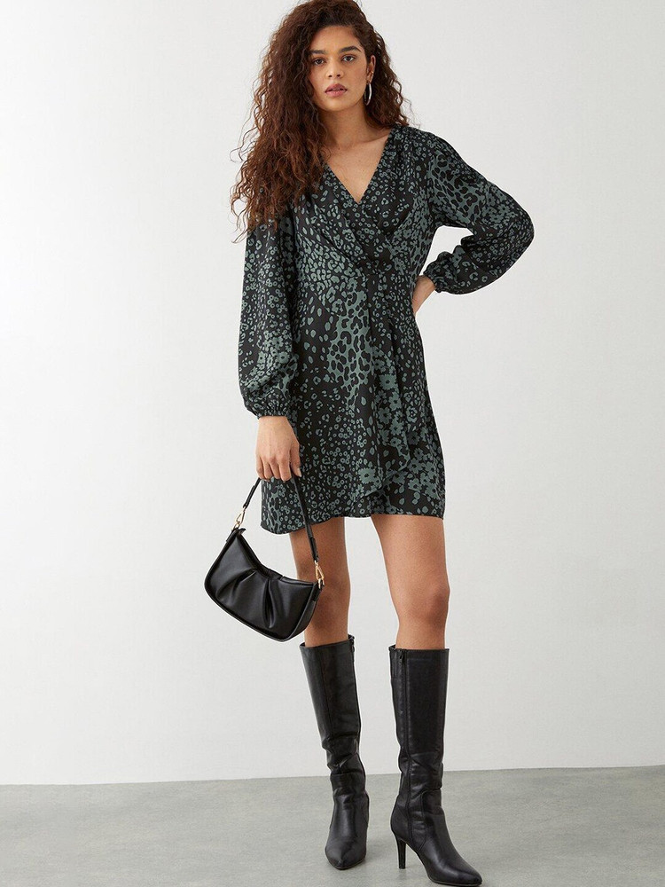 DOROTHY PERKINS Women Wrap Black Dark Green Dress Buy DOROTHY PERKINS Women Wrap Black Dark Green Dress Online at Best Prices in India Flipkart