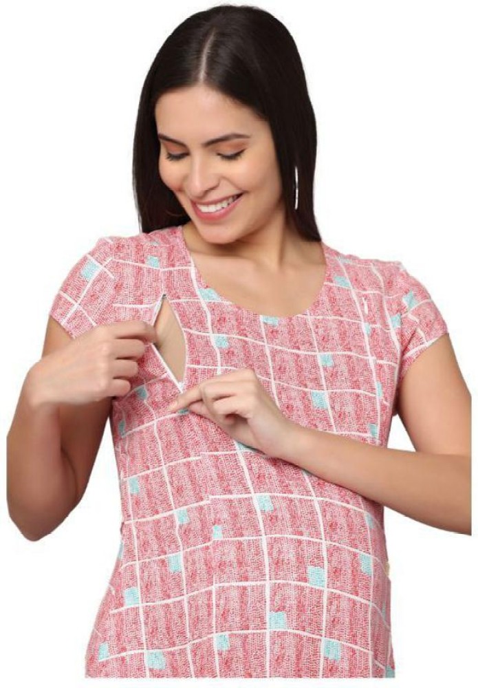 MORPH maternity Women A-line White, Pink Dress - Buy MORPH maternity Women  A-line White, Pink Dress Online at Best Prices in India