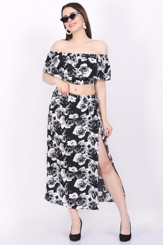 Black and white 2 piece dress sale