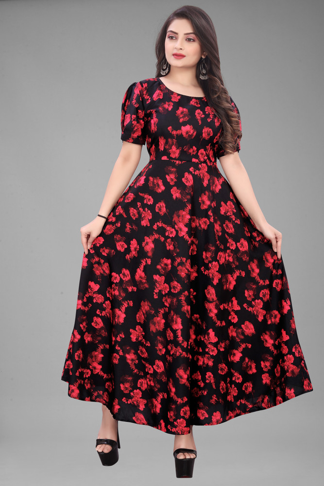 Red and black clearance dress for women