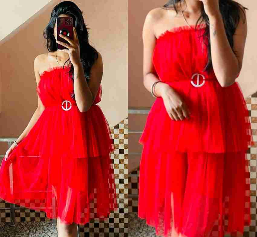 Red net dress outlet