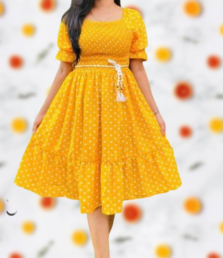 DNY Women A line Yellow Dress Buy DNY Women A line Yellow Dress Online at Best Prices in India Flipkart