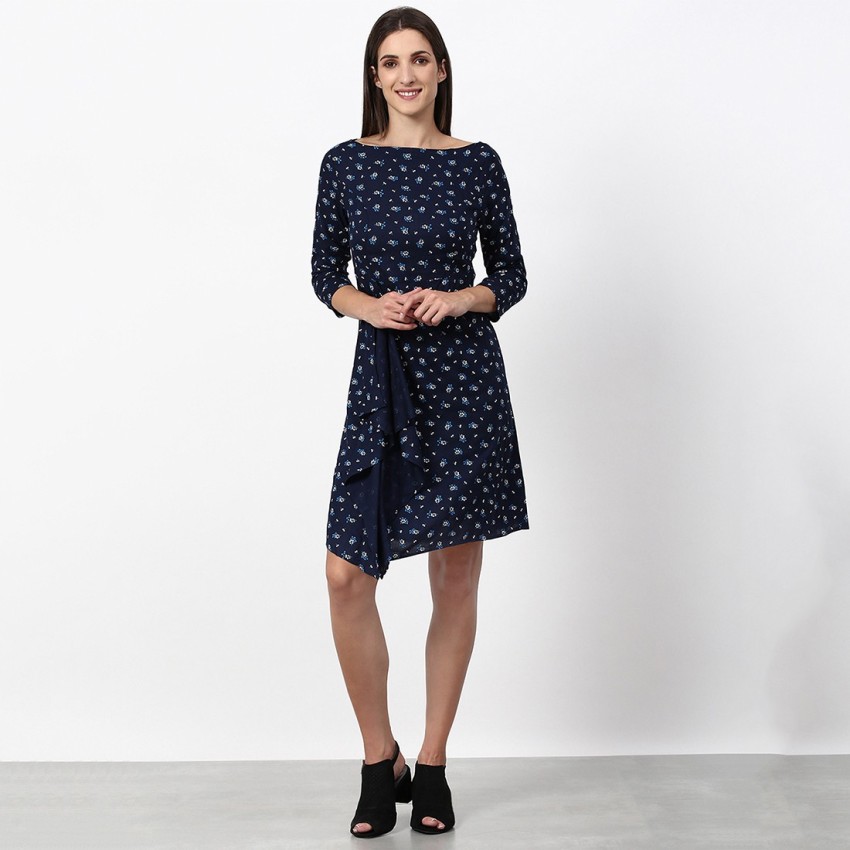 Aditya Birla abof Women A line Dark Blue Dress Buy Aditya Birla abof Women A line Dark Blue Dress Online at Best Prices in India Flipkart