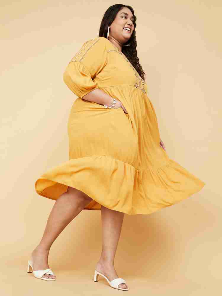 Yellow dress size on sale 20