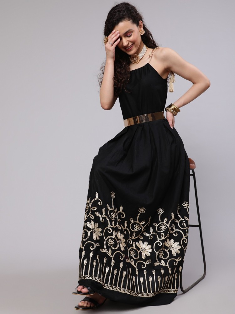 AKS Women Maxi Black Dress Buy AKS Women Maxi Black Dress Online at Best Prices in India Flipkart