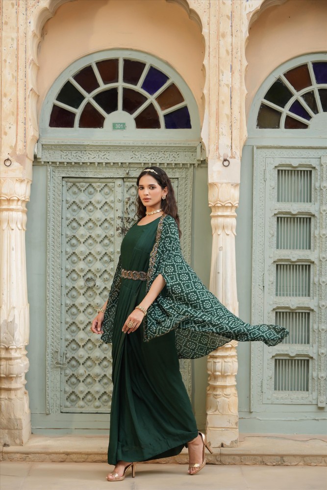 SCAKHI Women Ethnic Dress Green Dress - Buy SCAKHI Women Ethnic Dress Green  Dress Online at Best Prices in India | Flipkart.com