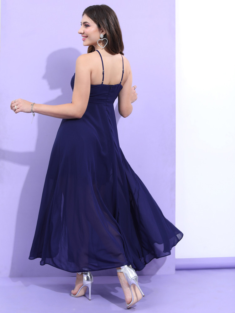 Tokyo Talkies Women Gown Dark Blue Dress Buy Tokyo Talkies Women Gown Dark Blue Dress Online at Best Prices in India Flipkart