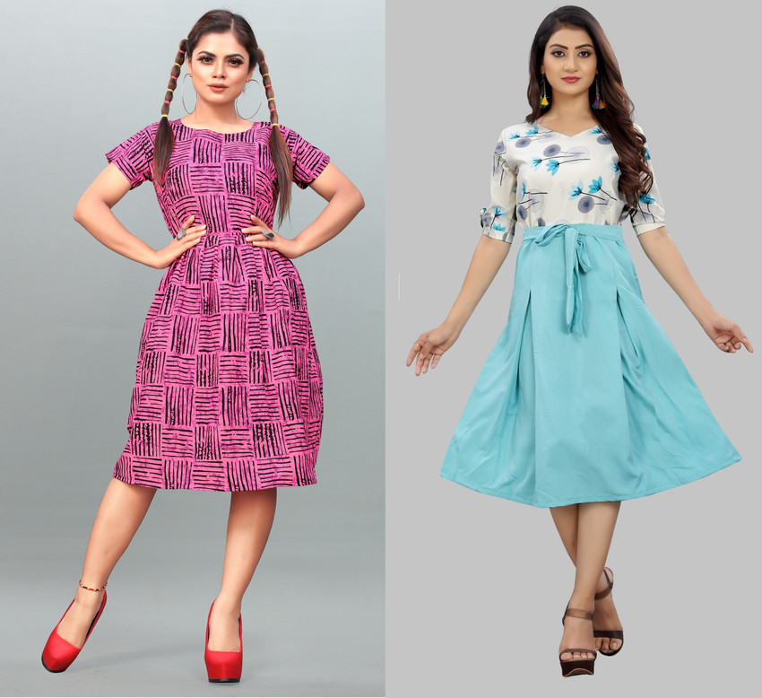 Modli 20 Fashion Women Fit and Flare Multicolor Dress Buy Modli 20 Fashion Women Fit and Flare Multicolor Dress Online at Best Prices in India Flipkart