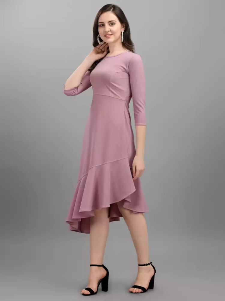 RUDRA COLLECTION Women A-line Pink Dress - Buy RUDRA COLLECTION