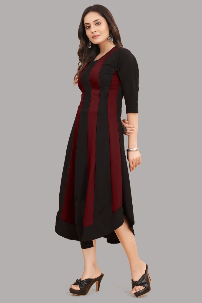 Black and 2024 maroon dress