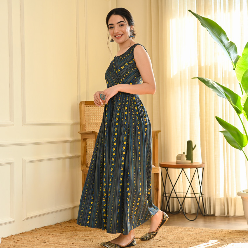 RUSTORANGE Women A line Multicolor Dress Buy RUSTORANGE Women A line Multicolor Dress Online at Best Prices in India Flipkart