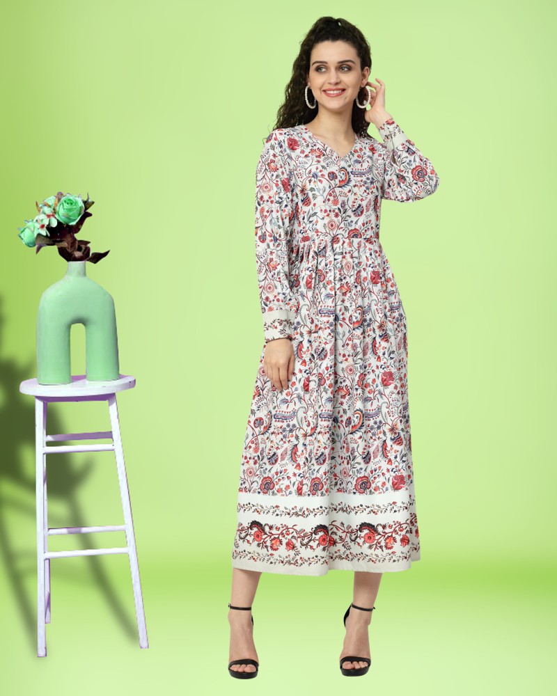 HARPA Women Fit and Flare Multicolor Dress - Buy HARPA Women Fit and Flare  Multicolor Dress Online at Best Prices in India