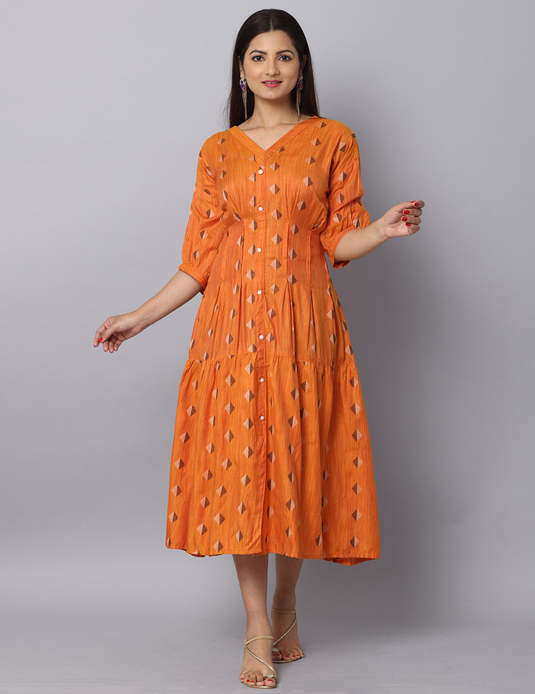 Flipkart 2025 orange kurti