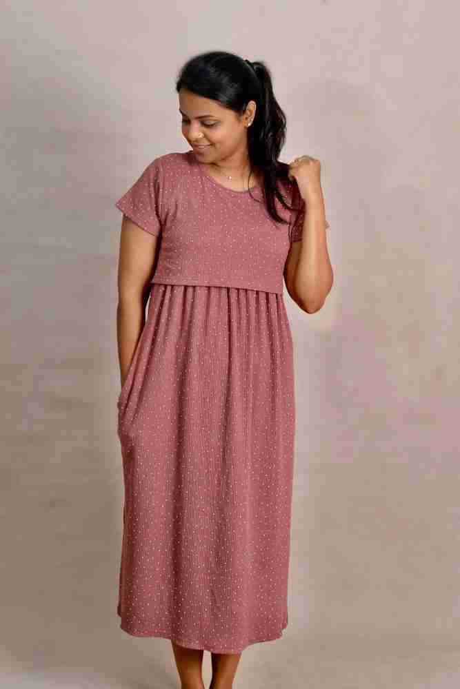Samaya Women A-line Pink Dress - Buy Samaya Women A-line Pink