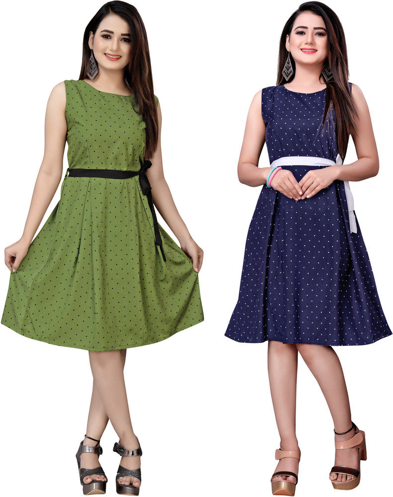 Modli 20 Fashion Women Fit and Flare Blue Green Dress Buy Modli
