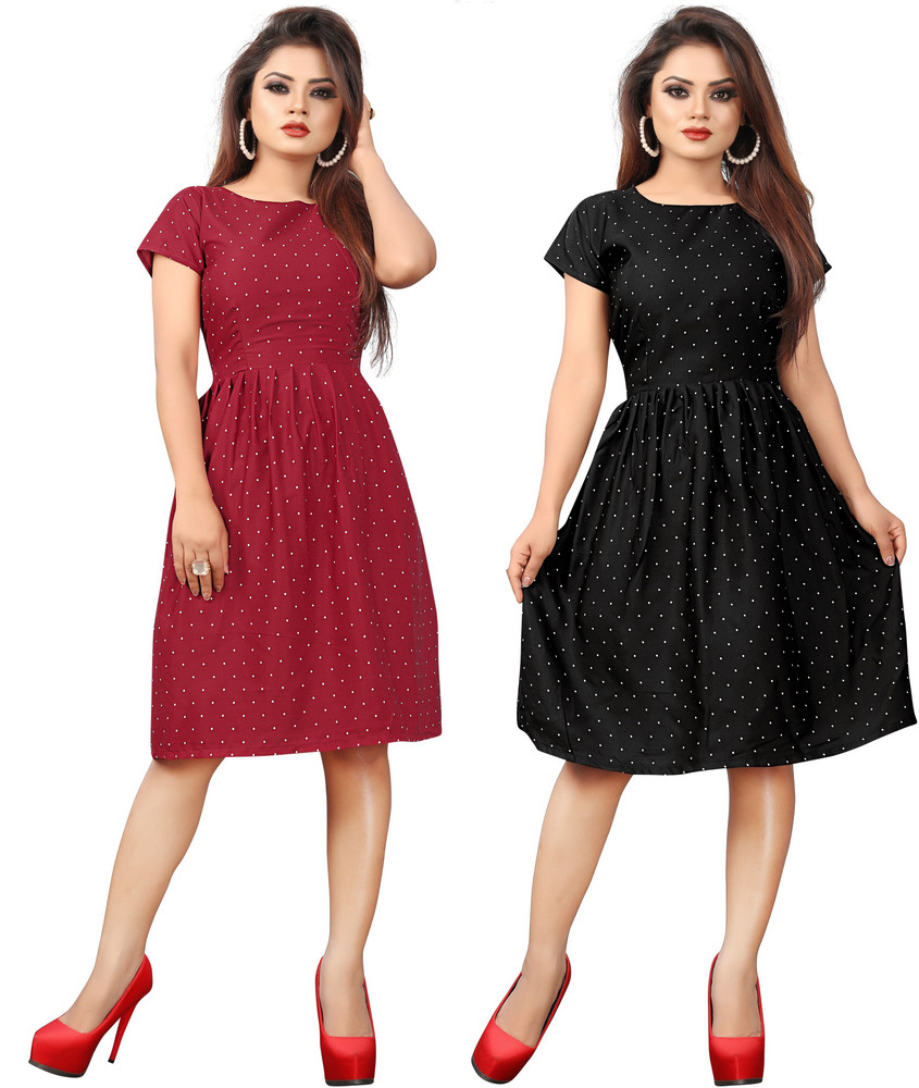 NEW ETHNIC FASHION Women Skater Maroon Black Dress Buy NEW ETHNIC FASHION Women Skater Maroon Black Dress Online at Best Prices in India Flipkart