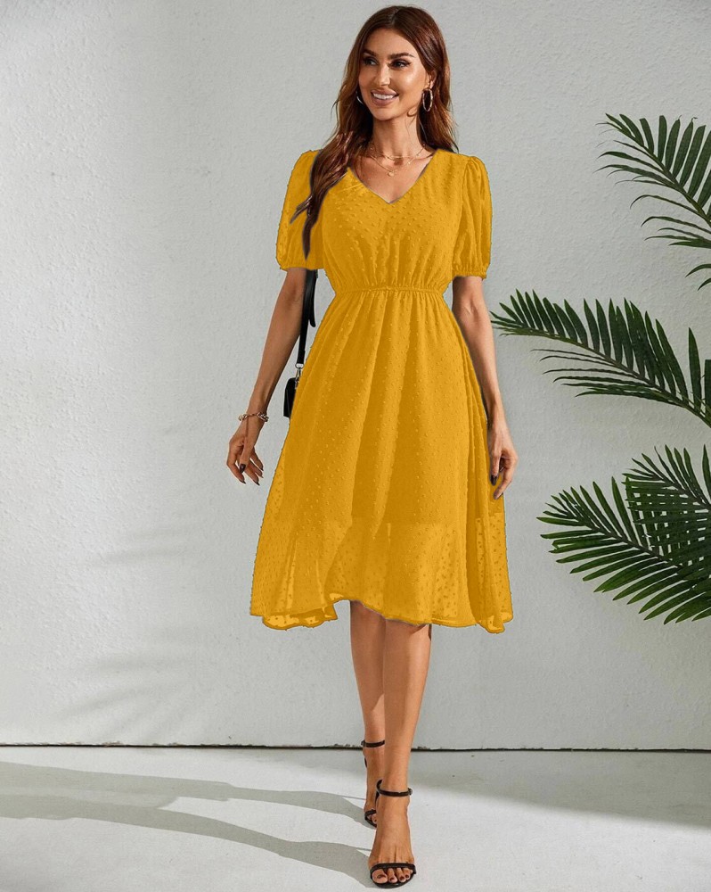 Flipkart yellow outlet dress