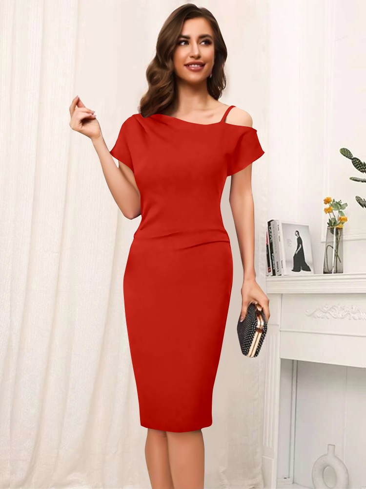 Bodycon Dress - Red - Ladies