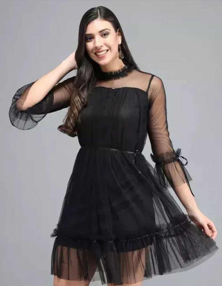 Stainland Women Fit and Flare Black Dress Buy Stainland Women Fit and Flare Black Dress Online at Best Prices in India Flipkart