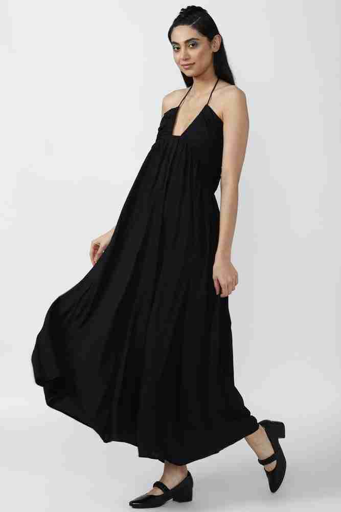 FOREVER 21 Women A line Black Dress Buy FOREVER 21 Women A line