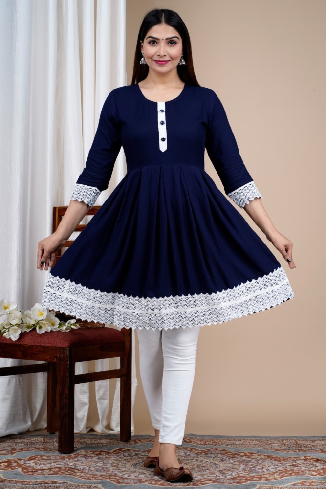 Blue and white dress design best sale