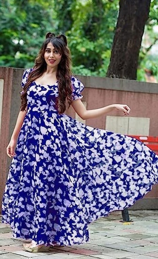 Blue and white clearance gown