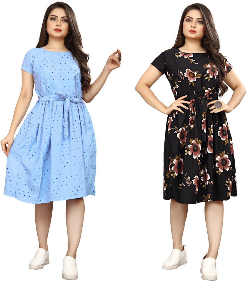 Elegant Fashion Women Skater Light Blue Black Dress Buy Elegant