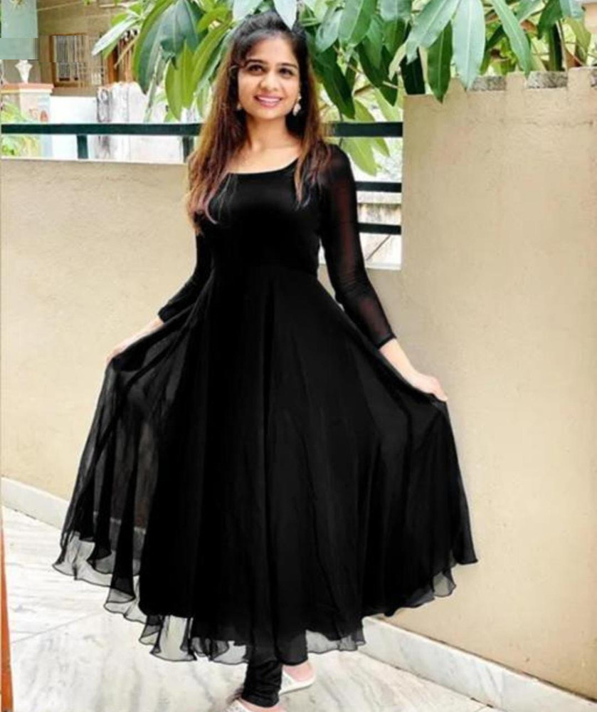 Black frock best sale for women