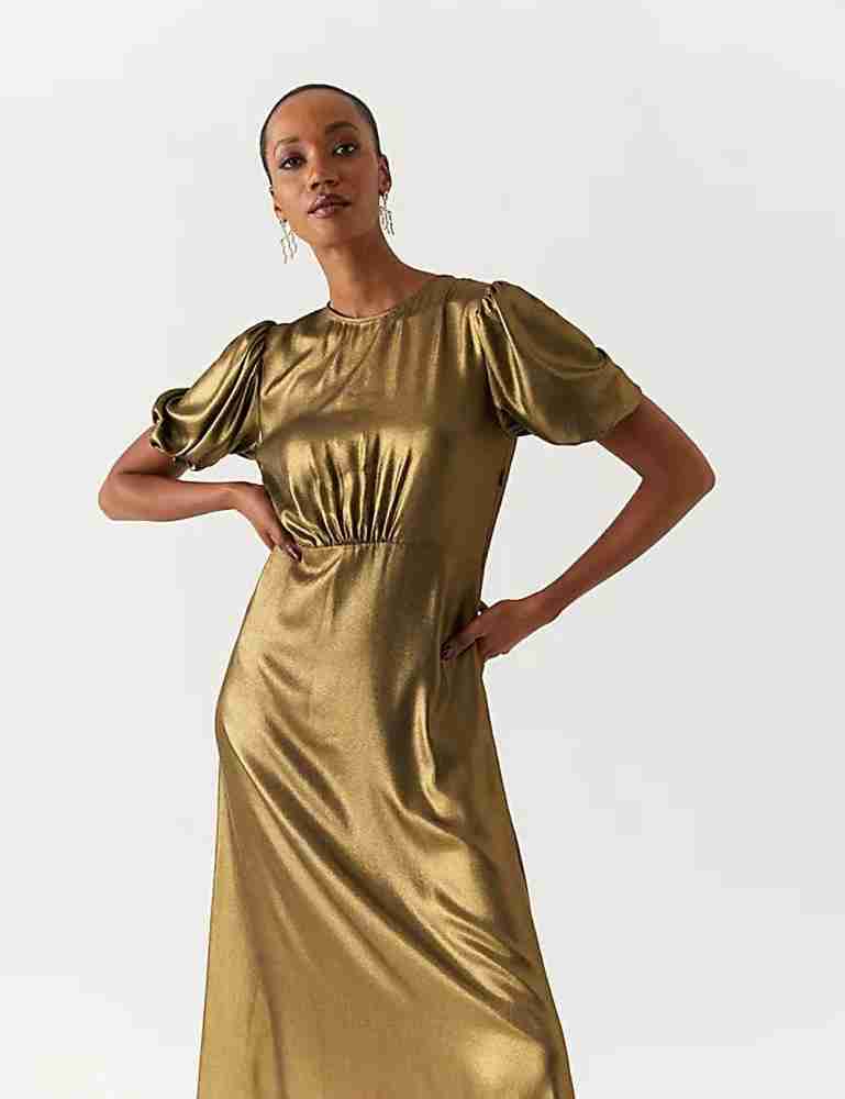 Marks and spencer gold dress best sale