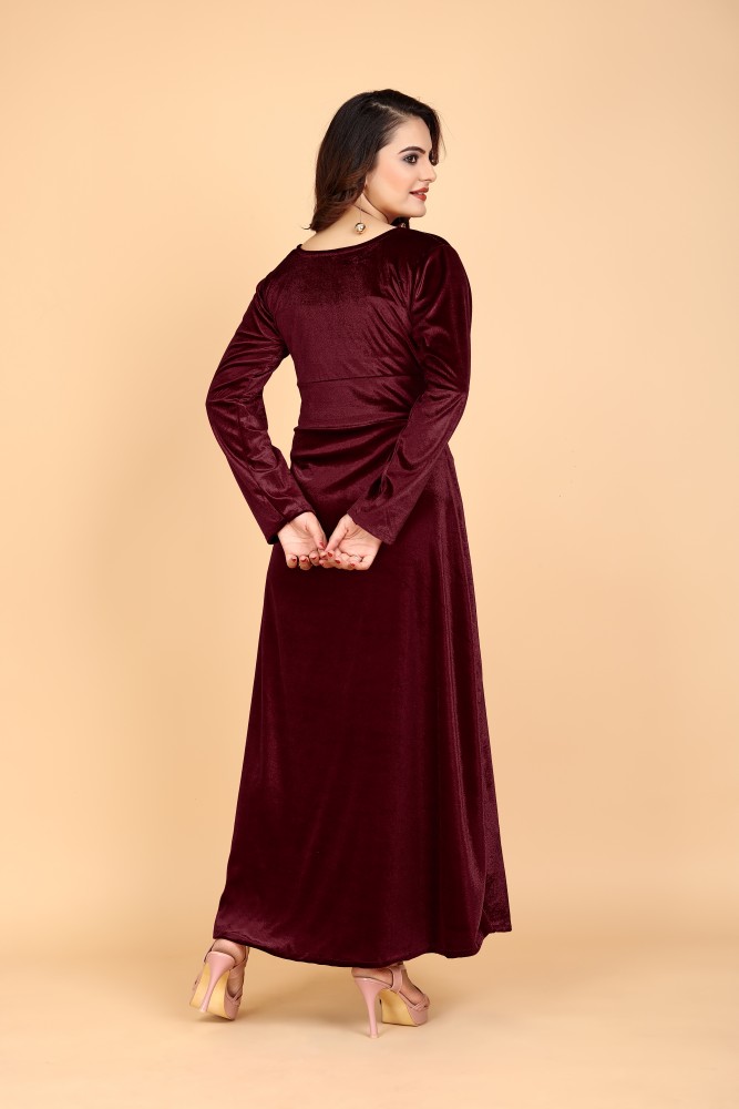 Dark maroon shop dress