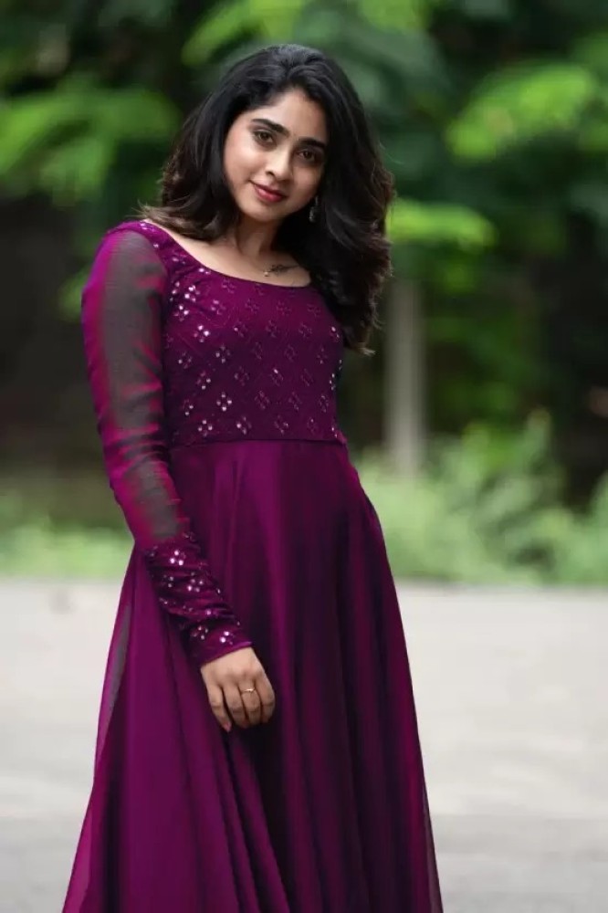 Purple colour dress best sale