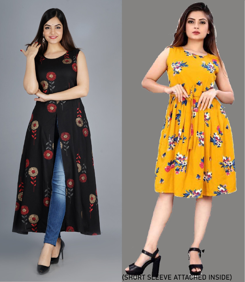 Modli 20 Fashion Women Fit and Flare Multicolor Dress Buy Modli 20 Fashion Women Fit and Flare Multicolor Dress Online at Best Prices in India Flipkart