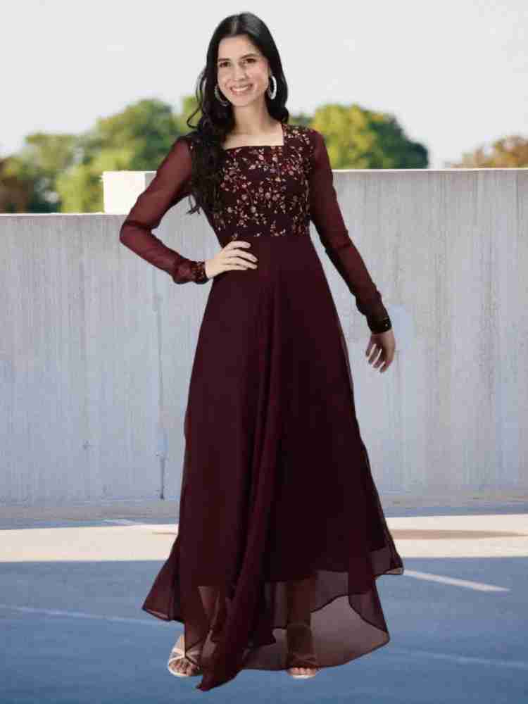 The Leady Designer Women Fit and Flare Maroon Dress Buy The Leady Designer Women Fit and Flare Maroon Dress Online at Best Prices in India Flipkart