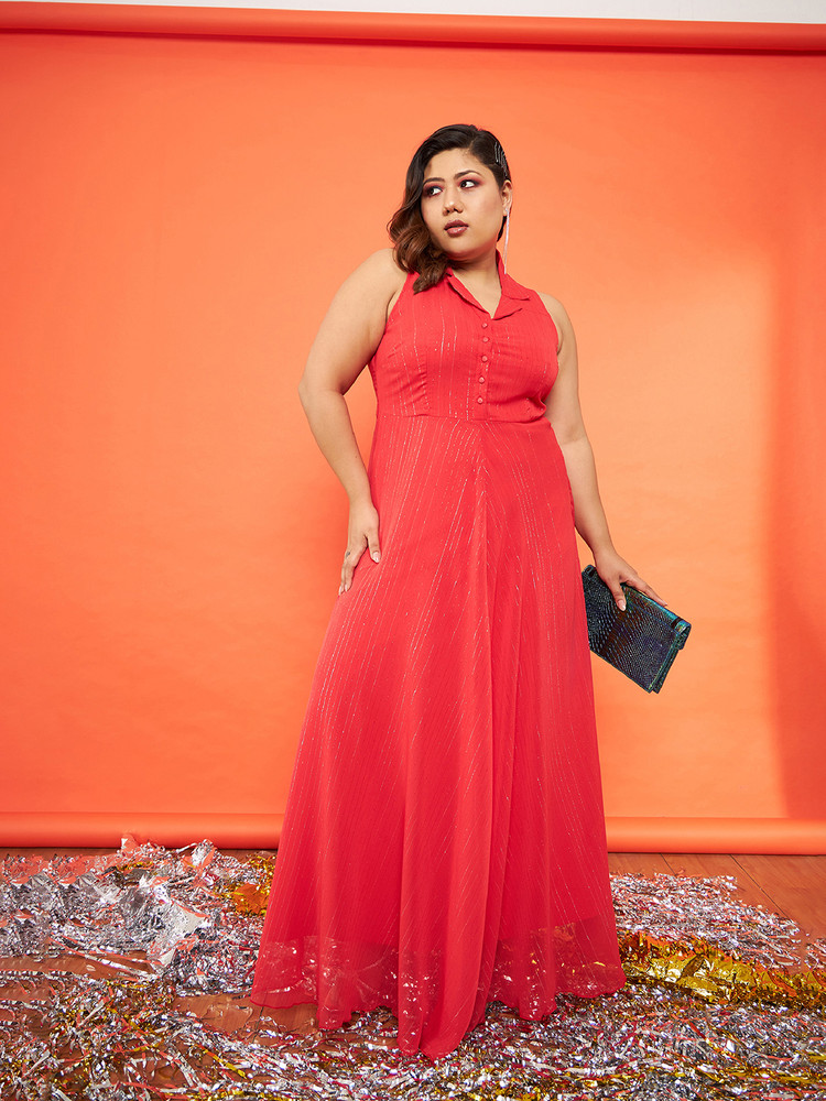 Women's plus size red maxi dress discount