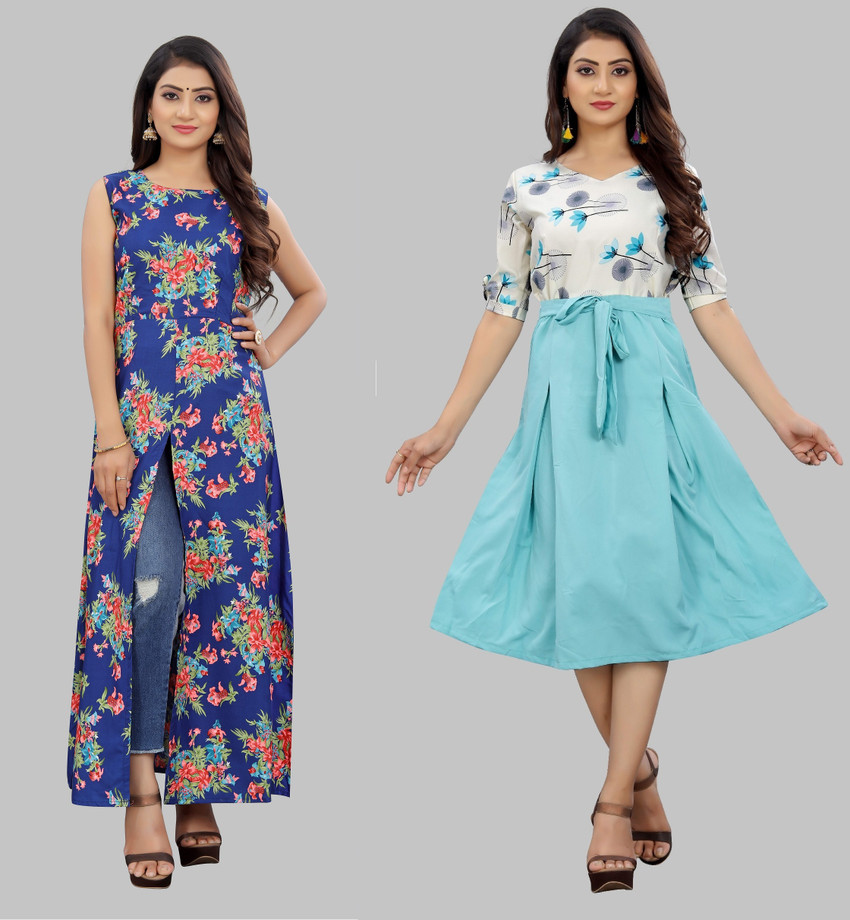 Modli 20 Fashion Women Fit and Flare Multicolor Dress Buy Modli 20 Fashion Women Fit and Flare Multicolor Dress Online at Best Prices in India Flipkart