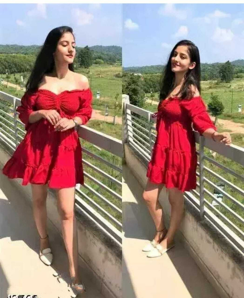 Fasionnation Women A line Red Dress Buy Fasionnation Women A