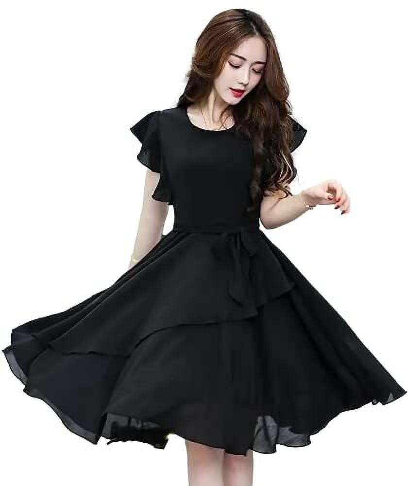 NIRVA Women A line Black Dress Buy NIRVA Women A line Black Dress Online at Best Prices in India Flipkart