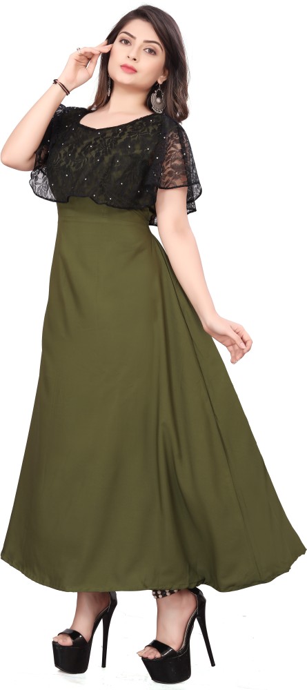 Sp cretion Women Gown Green Dress - Buy Sp cretion Women Gown