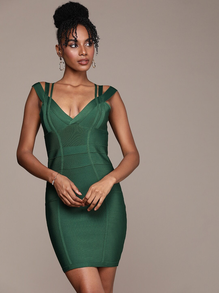 bebe Women Bodycon Green Dress Buy bebe Women Bodycon Green