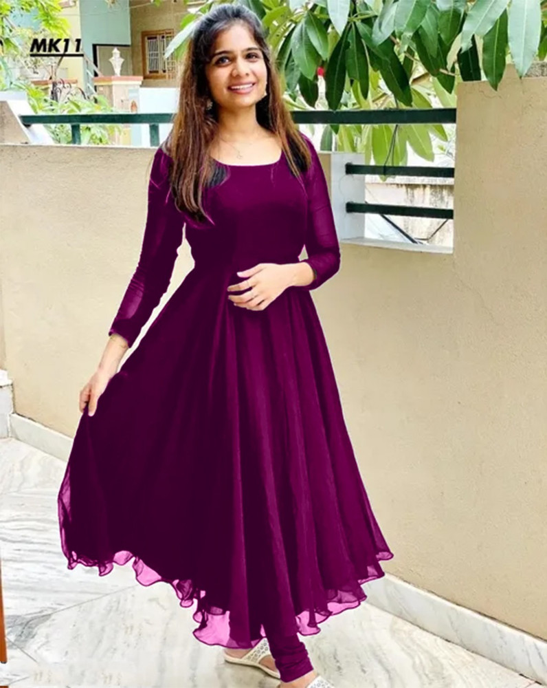 Purple best sale plain dress