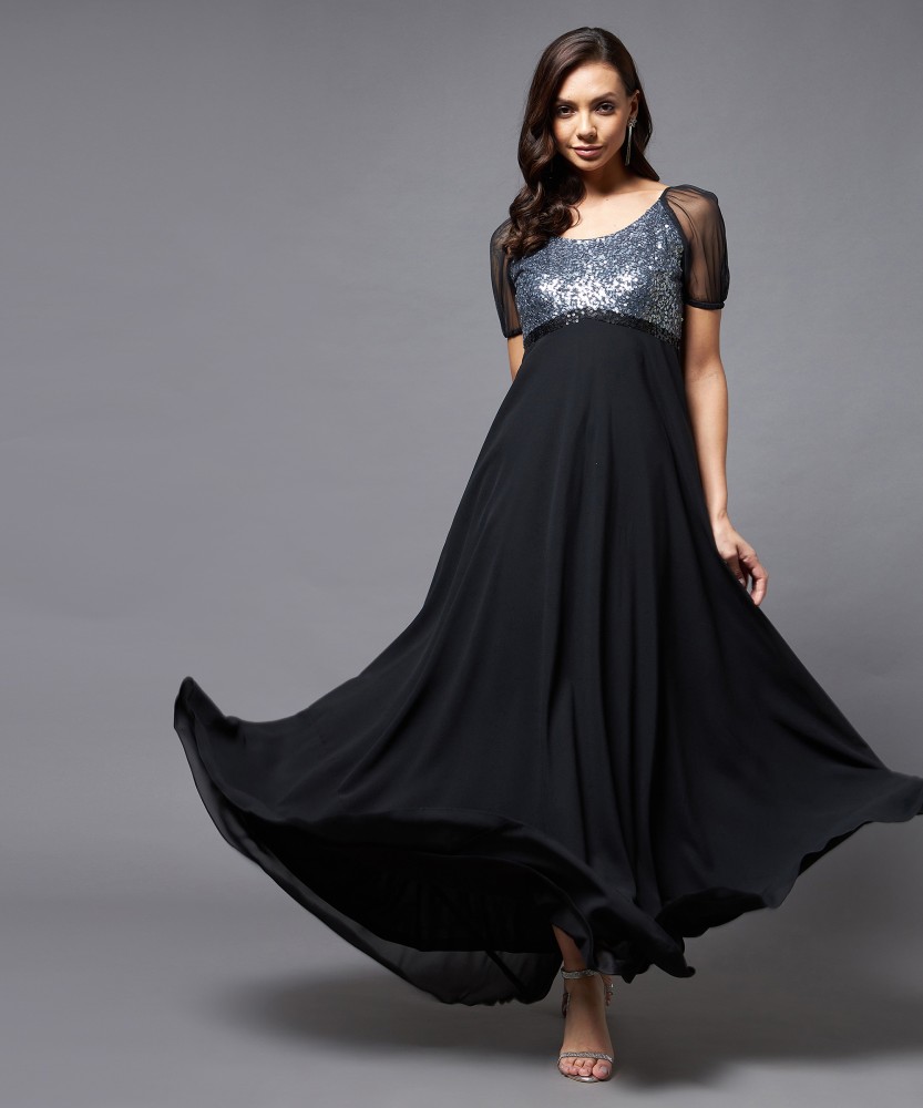 Black and best sale silver gown