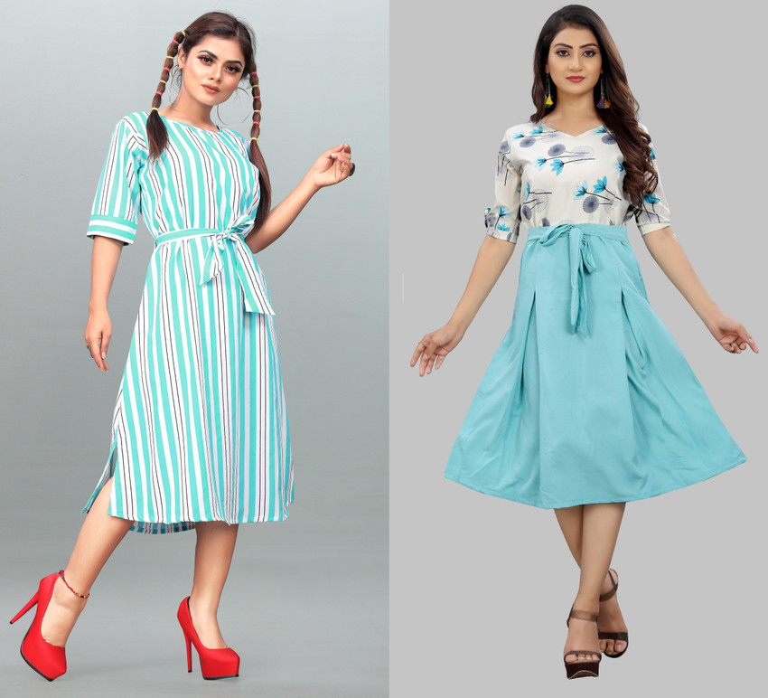 Hiral Creation Women Fit and Flare Multicolor Dress Buy Hiral Creation Women Fit and Flare Multicolor Dress Online at Best Prices in India Flipkart