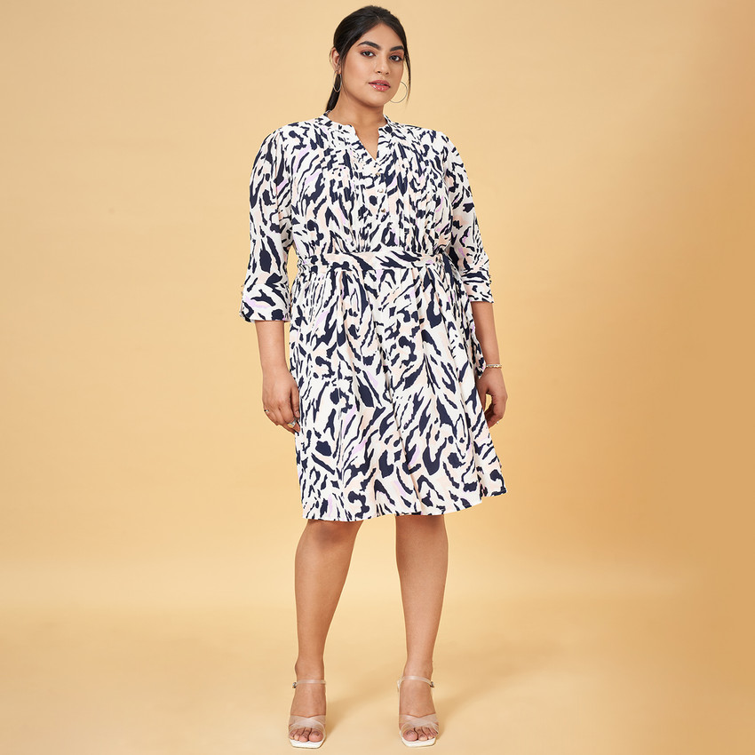Honey Curvytude by Pantaloons Women Fit and Flare White Dress Buy Honey Curvytude by Pantaloons Women Fit and Flare White Dress Online at Best Prices in India Flipkart