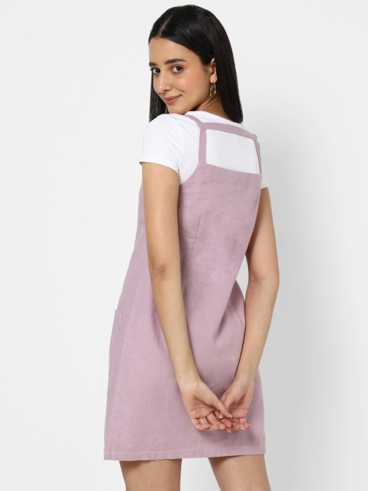 Buy Soften Purple Cotton Checked Sleeveless Dungaree Dress For Women - M  Online at Best Prices in India - JioMart.