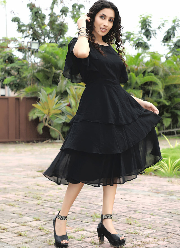 Black frock dress top