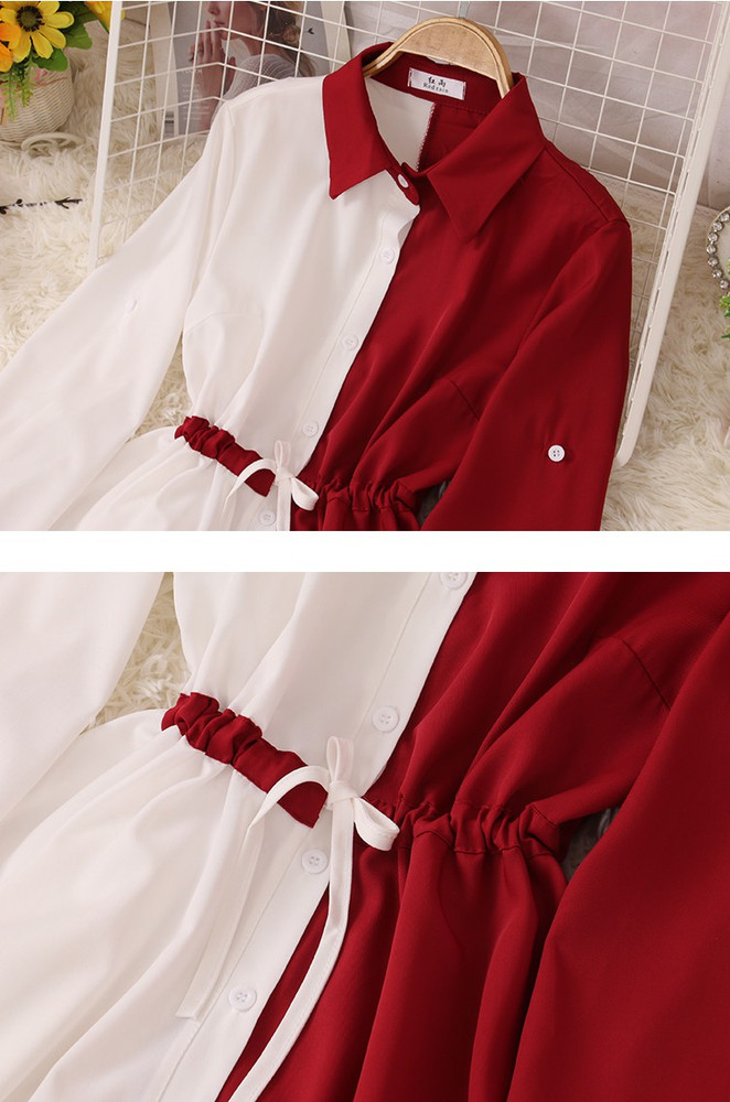 Maroon and white sales dress