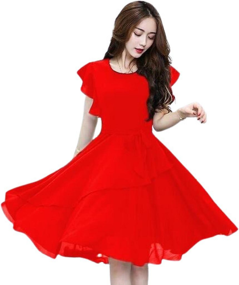 Red dress cheap flipkart