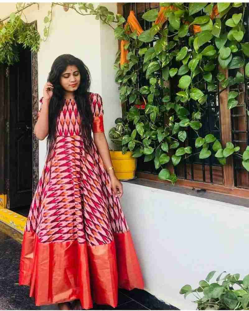 Pochampally long frocks clearance